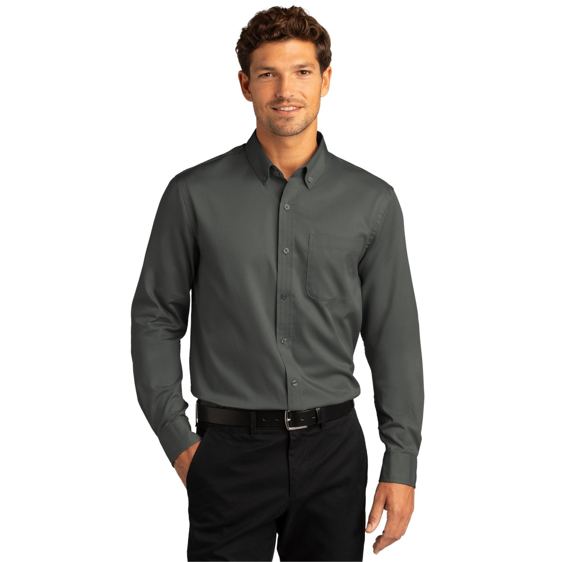 Port Authority-Port Authority® Long Sleeve SuperPro React™ Twill Shirt. W808-MedTech-11